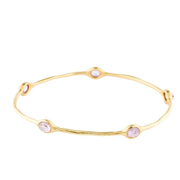IPPOLITA 18K 750 YELLOW GOLDAMETHYST FIVE-STONE BANGLE BRACELET
